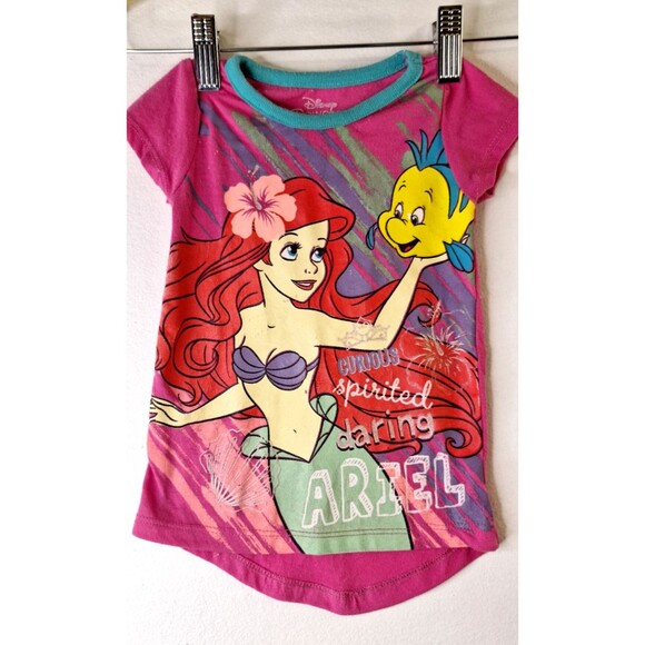 Vintage DISNEY PRINCESS ARIEL Shirt Toddler Girls Sz 2T RARE Short Sleeve Play